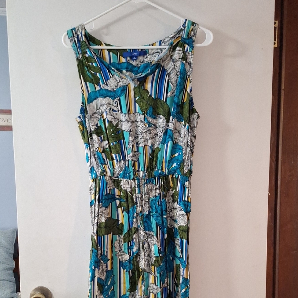 Apt. 9 Blue and Green Striped Maxi Dress